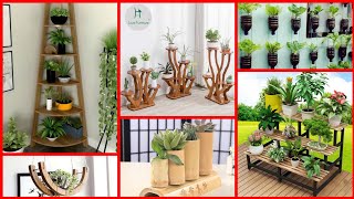 Estantes de madera para sala con macetas y Repisas de madera con plantas para salaplant racks ideas [upl. by Odrude]