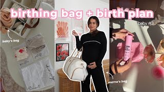 packing my hospital bag for baby 3  birth plan  birthing bags [upl. by Repsag2]