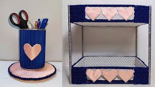 2 Amazing 😍 Home Decor Ideas With Waste Material  Recycling Craft Ideas [upl. by Tnecniv]