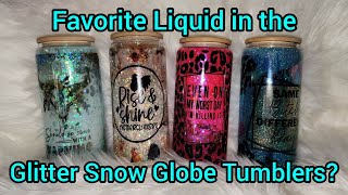 Which Liquid Works Best in the Glitter Glass Snow Globe Tumblers  4 Different Methods  KCC Glitter [upl. by Erlond]