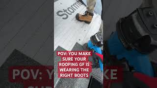 Steel toe check boots bluecollar yyc calgary roofing roofer construction [upl. by Capp]