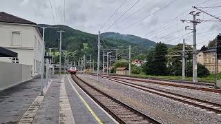 Durchfahrt des railjet 534 Ersatzgarnitur am 09062024 in Mürzzuschlag [upl. by Ylas523]