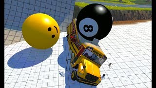 Crushing Cars with Giant Balls  BeamNG Drive [upl. by Merrell]