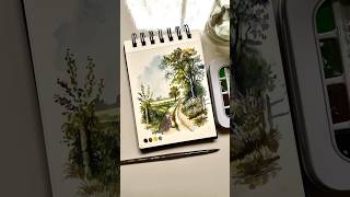 Easy watercolour landscape painting [upl. by Relyhcs]