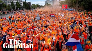 Netherlands fans dance in the streets of Hamburg ahead of first Euro 2024 match [upl. by Tolley277]