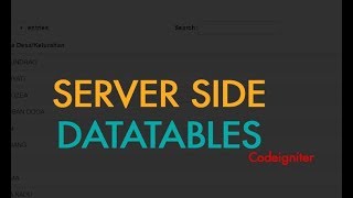 Using Datatables with CodeIgniter Tutorial [upl. by Htebilil]