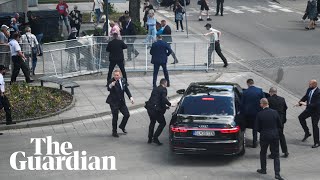 Slovakian PM rushed to car after being shot in assassination attempt [upl. by Inele]