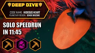 Hideous Heart Deep Dive SOLO Scout Speedrun 1145  Deep Rock Galactic [upl. by Eenalem950]