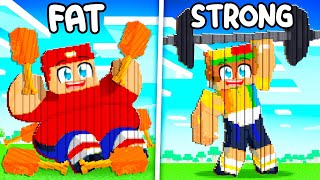 FAT MARTY vs STRONG JOHNNY Build Battle in Minecraft [upl. by Limay672]