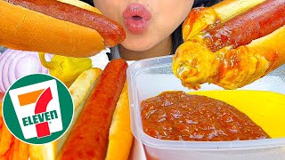 7Eleven Convenience Store Spicy Hot Dog DIPPED In Chili Cheese Hot Fries  Mukbang  ASMR Phan [upl. by Hanford837]