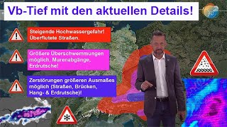 Das VbTief mit den aktuellen Details Hochwasser Alpenschnee NiederschlagsSummen Weiterer Trend [upl. by Irrehc]