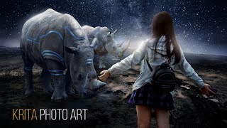 Photo Manipulation Concept Art and Editing Using Krita Timelapse [upl. by Swinton454]