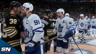 Bruins Exchange Handshakes With Maple Leafs Moments After Their SevenGame Series [upl. by Enttirb]