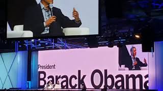 President Obama at the Qualtrics X4 Summit 362019 [upl. by Bihas]