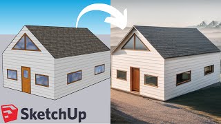 One Click Rendering  SketchUp Tutorial [upl. by Nwahsor139]