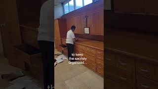 Behindthescenes work in the seminary sacristy [upl. by Anora]