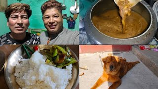 gahat Dal  pork saag 😋 sanga mukbang 😘 Arjun dai ko roomdai kata jana lako 🤔 [upl. by Assyl]