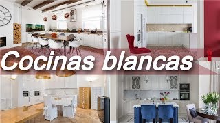 Ideas 🥡 cocinas blancas modernas  modelos de cocinas [upl. by Eirual]