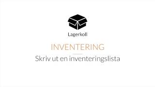 Skriv ut inventeringslista i Lagerkoll [upl. by Eenhat]