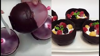 ШОКОЛАДНЫЙ ДЕСЕРТ со СЛИВКАМИ и ЯГОДАМИ chocolate dessert with cream and berries [upl. by Lurie]