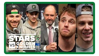 Pete DeBoer Miro Heiskanen Wyatt Johnston Tyler Seguin Jake Oettinger  Stars vs Golden Knights [upl. by Volnay619]