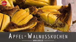 Apfel Walnusskuchen Rezept Low Carb ohne Zucker ohne Mehl glutenfrei [upl. by Asle]