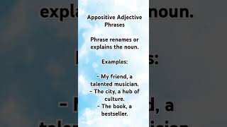 Appositive adjective phrases adjective phrases in english grammar grammar adjective phrase yt [upl. by Selrahcnhoj]