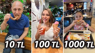 10 TL VS 100 TL VS 1000 TL İLE BİR GÜN GEÇİRMEK [upl. by Cindee658]