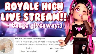 ROYALE HIGH LIVE STREAM  MEET amp GREET [upl. by Oregolac35]