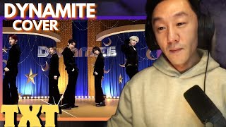 DJ REACTION to KPOP  BTS DYNAMITE COVER BY TXT [upl. by Moraj]