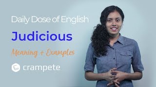 DailyDose English  Judicious Meaning  Verbal Lesson [upl. by Nnelg]