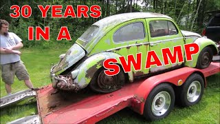 Can It Be Saved Flooded 58 Beetle Engine Pullteardown [upl. by Fugere]