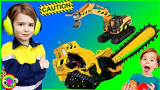 🚧Excavator Trucks 🏗 for Kids 🚧 Learn About Diggers BLiPPi toddlers  min min playtime [upl. by Ellekcim]