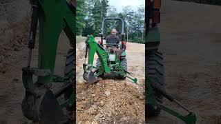 John Deere 2025R with 260B Backhoe Unleashing Power in the Great Outdoors johndeere [upl. by Enaitsirhc362]