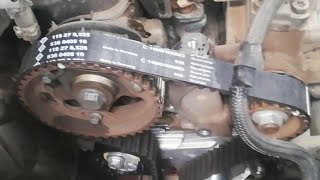 DaciaRenault 15 tdci k9k 80kW timing belt an water pump replacement [upl. by Gefell]