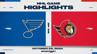 NHL Highlights  Blues vs Senators  October 29 2024 [upl. by Duquette]