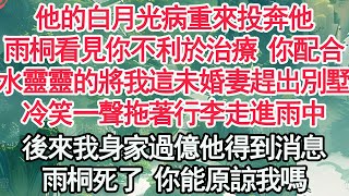 他的白月光病重來投奔他，雨桐看見你不利於治療 你配合，水靈靈的將我這未婚妻趕出別墅，冷笑一聲拖著行李走進雨中，後來我身家過億他得到消息，雨桐死了 你能原諒我嗎【顧亞男】【高光女主】【爽文】【情感】 [upl. by Lorrayne]