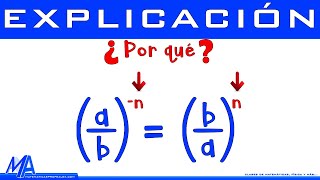 Potencias con exponentes negativos  Potencia de Fracciones Explicación [upl. by Sakram]