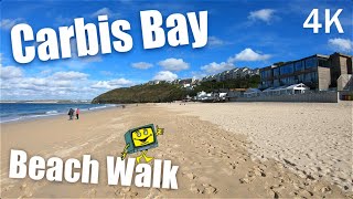 Carbis Bay  St Ives  Cornwall  England  4K Beach Walk [upl. by Aihtela12]