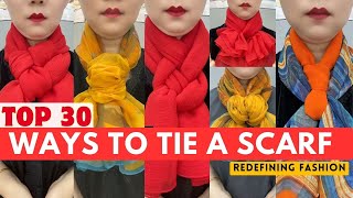 The 30 stylish ways to tie a scarf in 2024 Easy scarf styles for girls Part02 scarfwearing [upl. by Ainoloppa120]