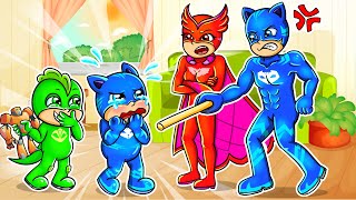 Baby Gekko and the Forgotten Catboy Family  Catboys Family Story  PJ Masks 2D [upl. by Jandy]