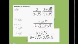 How to rationalize the denominatormp4 [upl. by Lovel]