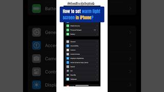 ANY iPhone How To Activate Blue Light Filter warmlight shorts [upl. by Havener990]