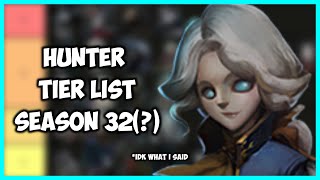 Hunters Tier List Season 32  Identity V [upl. by Ynabla257]