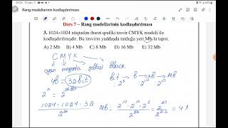 İNFORMATİKA  Rəng modellərinin kodlaşdırılması məsələ həlləri  Ülkər Əlizadə [upl. by Loutitia]