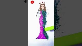 🩷💚glitter combo dressart glitter artandcraft trending drawingdress colors kids glitterdress [upl. by Eirrotal]