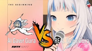 Real Gura vs AI Gura Singing Cupid  Gawr Gura Comparison Synced [upl. by Ormand]