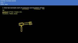 2 Give two examples each of conductors and insulators of heat [upl. by Macy]