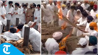 Parkash Singh Badal cremated with full state honour at ancestral village in Punjab [upl. by Idid]