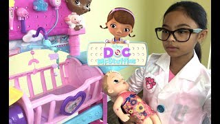 Disney Doc McStuffins Baby All In One Nursery Unboxing  Toys Academy [upl. by Dodwell]